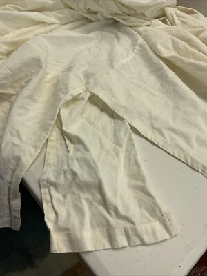 Falda de cama Pottery Barn Full Dust con volantes mezcla de lino marfil blanco roto 14" neutro Foto 1 de 4