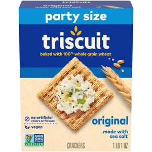 Triscuit Original Whole Grain Wheat Crackers, Vegan Crackers, Party Size, 17 oz - Picture 1 of 12