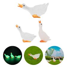 3Pcs Swan Statue Realistic Decorate Luminous Swan Craft Ornament Smooth Surface