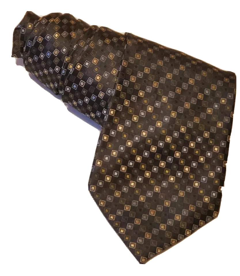 Corbata Para Hombre Axcess Claiborne Company Negro/Plateado Patrón Diamante 59" x 4" Foto 1 de 3