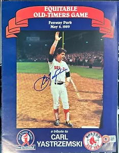 Carl Yastrzemski Autographed 1989 Equitable Old Timers Game Program BAS - Picture 1 of 2