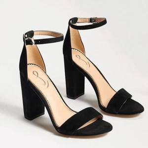 🌻NEU Neu ohne Etikett Sam Edelman schwarze Wildleder-Sandalen "Yaro" Blockabsatz Größe 10 - Bild 1 von 11