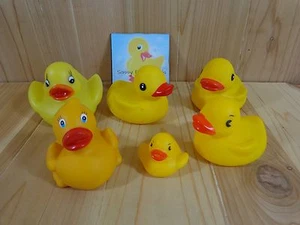 Yellow Rubber Ducky Lot of 6 Toy Duckies Baby Shower Party Decor - Picture 1 of 4