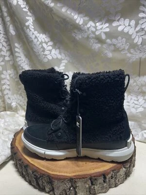 Sorel Women's Explorer II Joan Faux Fur Waterproof Boot, Black/Fawn, Size 6.5 US - Image 1 of 4