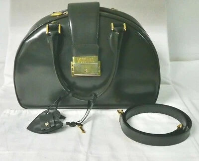 BOLSO DE MANO MOSCHINO VINTAGE ESTILO BOLOS - CUERO GENUINO COLOR GRIS MEDIO RARO Foto 1 de 4