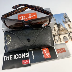Occhiali da sole Ray-Ban JUSTIN gomma grigio-marrone RB4165 54mm tartaruga opaca polarizzati - Foto 1 di 4