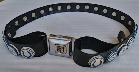 Indianapolis Colts Bottle Cap NFL Belt w/ Bottle Opener Buckle Size Large L Cover