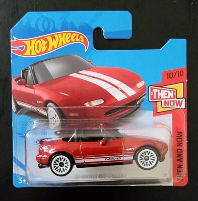 Hot Wheels 91 Mazda MX-5 Miata Treasure Hunt Diecast Car Then And Now Short Card - Imagem 1 de 3