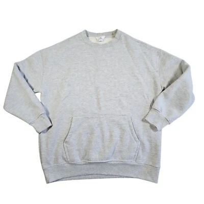Danskin Pullover Sweatshirt Womens Large Gray Crewneck Front Pocket Logo Stretch - Image 1 of 4