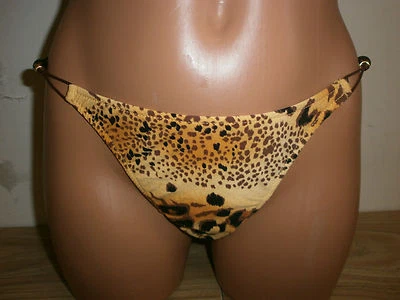 Tanga de bikini Sauvage con estampado animal artículo pequeño #1747L Foto 1 de 3