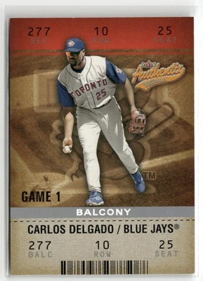 Fleer Authentix #55 2003 balcón Carlos Delgado #/250 ☘️120 Foto 1 de 2