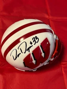 RON DAYNE WISCONSIN SIGNED HANDSIGNIERT MINI HELM BECKETT HOLO - Bild 1 von 2