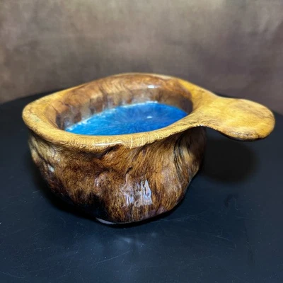 Lacquered Burl wood & Epoxy Bowl Great Gift! 4.5" for Keys, Change, Watch - Image 1 of 4