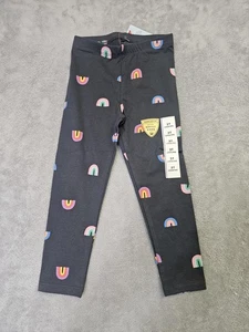  Leggings bambina gatto e jack antracite nuovi con arcobaleni taglia 4T - Foto 1 di 2