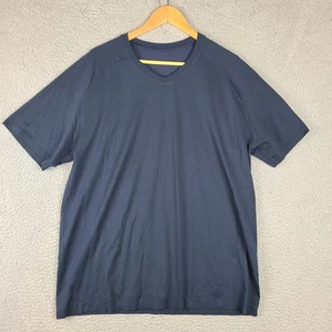 Lululemon Camicia Uomo 2XL Metal Vent Tech Heather Navy Tee Performance Scollo a V - Foto 1 di 7