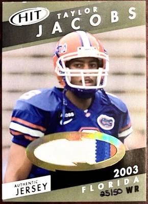 2003 Sage Hit Taylor Jacobs Authentic Jersey Card 25 /50 Gators! Commanders! - Image 1 of 3