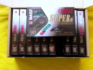 10x BASF Chrome Super II 90 Cassette Tapes 1993-1994 + OVP + SEALED + In Box +#2 - Picture 1 of 4