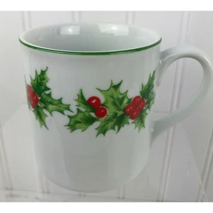 Schmidt Porcelana Brasil Weihnachtstasse Stechpalmenblätter Beeren Porzellan - Bild 1 von 9