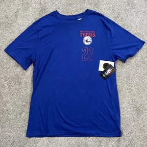 Philadelphia 76ers Herren T-Shirt L blau #21 Joel Embiid NBA Basketball Tee Neu mit Etikett - Bild 1 von 10