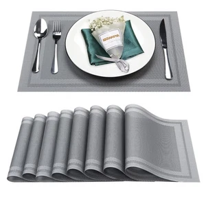 Bxzandya Placemats Set of 8,Washable,Heat and Stain Resistant Indoor/Outdoor ... - Picture 1 of 7