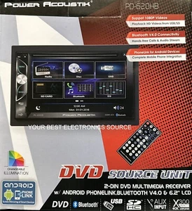 NEW Power Acoustik PD620HB 6.2" LCD, 2-DIN DVD/CD Digital Media Radio, Bluetooth - Picture 1 of 1