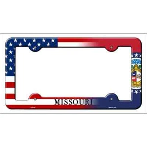 Marco de matrícula de metal novedoso bandera americana de Missouri - Imagen 1 de 1