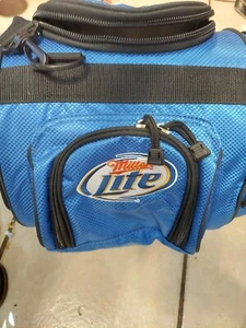 Promo Miller Lite Logo Insulated Travel Duffle Vinyl Tote Zippered Sport Bag - Picture 1 of 1