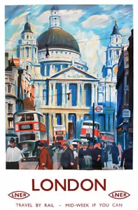 TX529 Vintage London Travel Poster LNER Railway A2/A3/A4 - Picture 1 of 1