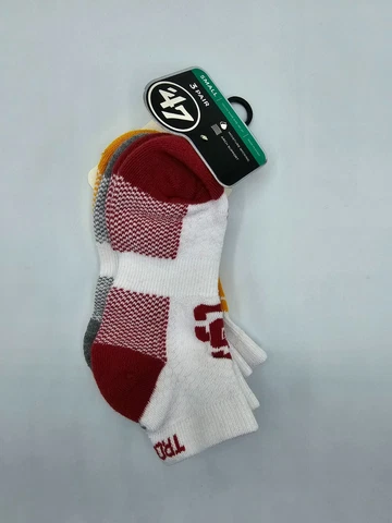 NEW W/Tags 47 Brand USC Trojans White Socks 3 Pack (Size Small) MSRP $20 Cover