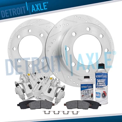 Rotores traseros perforados pinzas de freno pastillas de freno para 2000-04 F-250 F-350 Super Duty Foto 1 de 4