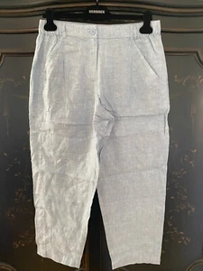 $165 Poetry Fashion TAILORED TROUSERS Yarn-dyed linen | Chambray | UK 14 US 10 - Picture 1 of 10