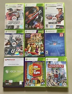 Xbox 360 Lot of 9 Games, Tiger Woods, Need for Speed, Monopoly, SIMS & More - Picture 1 of 5