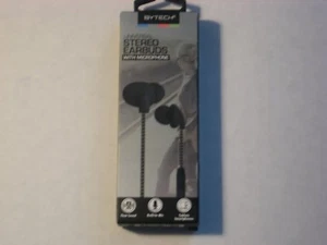 NIB BYTECH Universal Stereo Earbuds With Microphone Tablets Smartphones Ear Bud - Picture 1 of 2