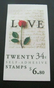 ROSE & LOVE LETTERS BK285 #3498 booklet of 20 stamps Mint NH - Picture 1 of 1