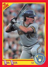 1990 Score Milwaukee Brewers Baseball Card #390 Rob Deer
