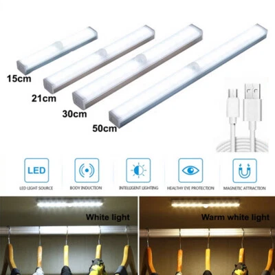 LED Unterbauleuchte mit Bewegungsmelder Akku Schrank Küche Wiederaufladbare USB - Bild 1 von 4