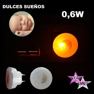 LUZ NOCHE NOCTURNA LAMPARA LED ENCHUFE HABITACION INFANTIL DORMIR OSCURIDAD - Imagen 1 de 3