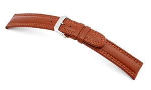 RIOS1931 Genuine Saddler's Leather Watch Band Strap 20 mm Brown Cognac "Nevada" - Picture 1 of 3