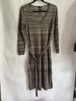 Massimo Dutti Brown Italian Yarn Wool Blend L/S Midi Pullover Sweater Dress Midi - Image 1 of 4