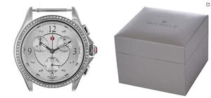 New Michele Belmore Diamond Head Swiss Quartz MW29B01A1018 Silver Watch $1695 - Picture 1 of 16