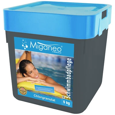MIGANEO 5kg Chlorgranulat Chlor Granulat Pflege Pool Schwimmbad Reinigung 56% Aktivchlor