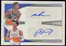 2022 Immaculate Collection Collegiate Dual Auto Paolo Banchero & AJ Griffin #/25