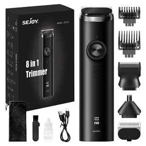 SEJOY 8in1 Beard Trimmer Cordless Hair Clippers Waterproof Rechargeable LED - Picture 1 of 12