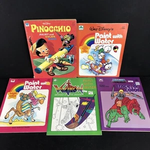 Vtg Paint With Water, Trace & Color & Color Book Lot Voltron MOTU Pinocchio ++++ - Imagen 1 de 11