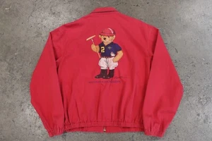 De Colección Polo Ralph Lauren Rojo Polo Oso Cremallera Completa Chaqueta Harrington Adulto L L/S EE. UU. - Imagen 1 de 8