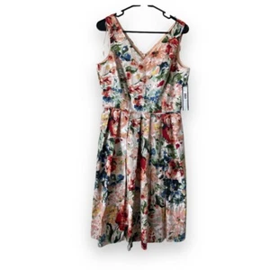 Nwt Tahari by Arthur S. Levine Floral Dress Women’s Size 8 Midi ASL $138 - Picture 1 of 7