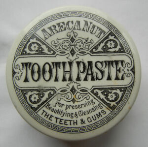 Areca Nut Tooth Paste pot lid + base c1910's