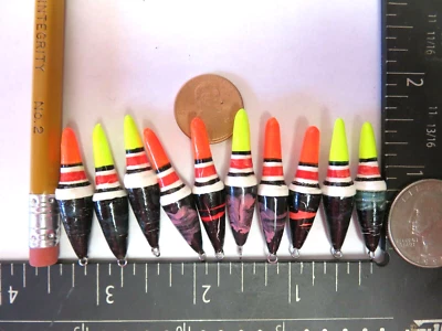 10 NOVOS FLUTUADORES DE MADEIRA/BOBBERS PANFISH PESCA NO GELO SEM CONGELAMENTO NA LINHA B85 - Imagem 1 de 4