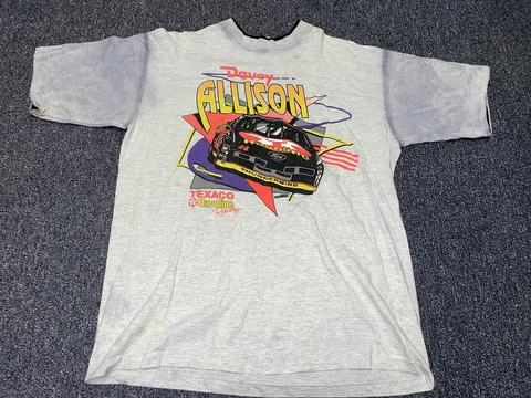 Vintage Davey Allison Shirt Mens L Single Stitch Made in USA NASCAR Racing Cover