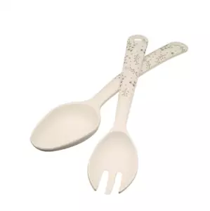 Cubiertos para ensaladas artesanales de cocina de bambú, 24 cm, elementos naturales, exterior, medio ambiente - Imagen 1 de 5